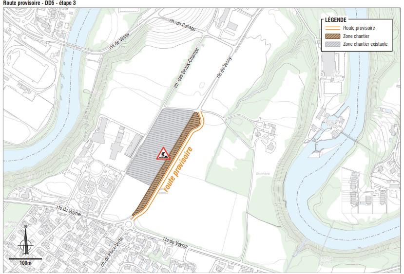 Plan route de Vessy voie provisoire